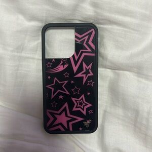Wildflower black and pink stars iPhone 13 Pro case